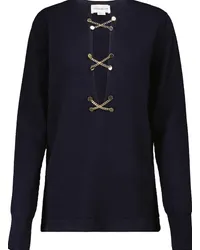 Victoria Beckham Pullover in lana con catena Blu