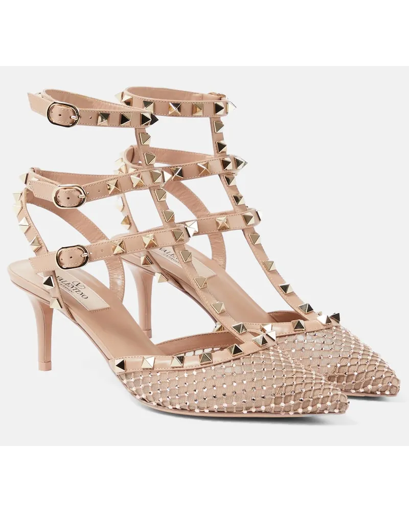 Valentino Garavani Pumps Rockstud 65 in pelle con cristalli Rosa