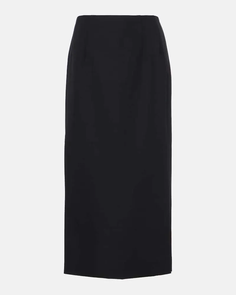 Valentino Garavani Gonna midi Grisaille in lana vergine Nero