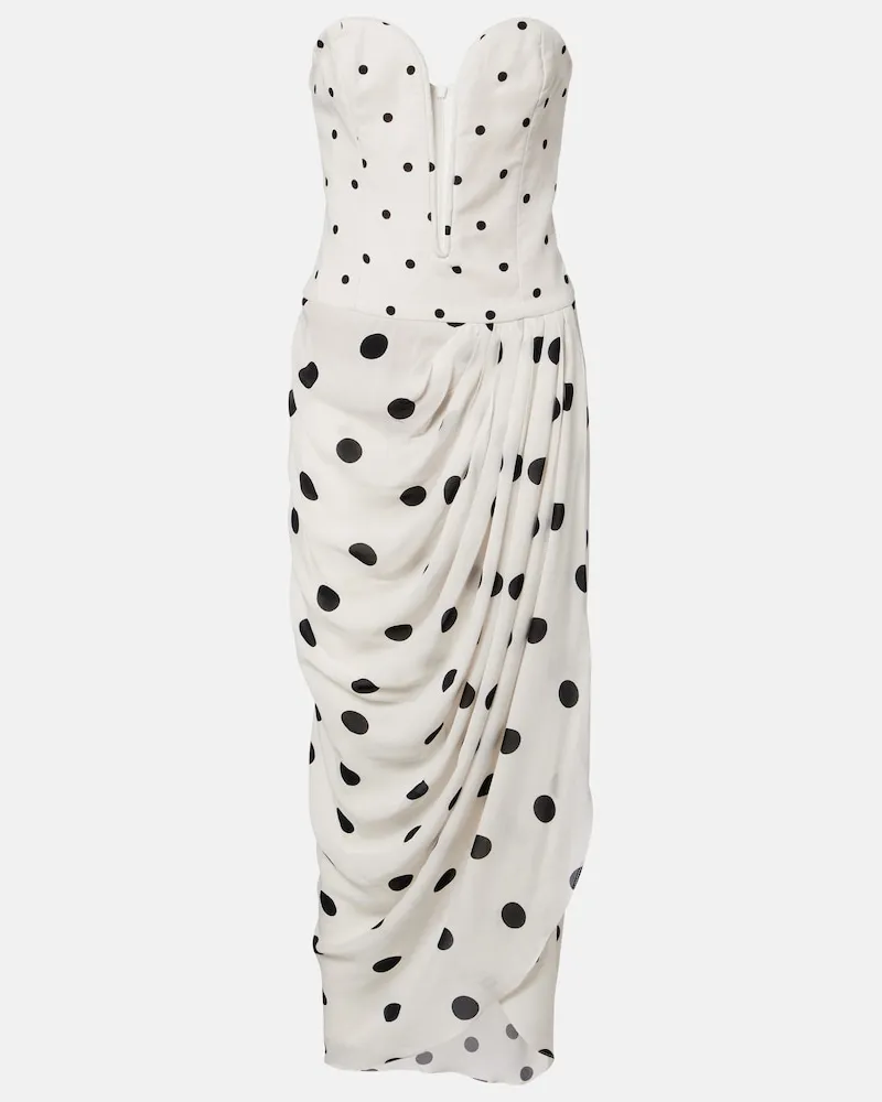 Adriana Degreas Abito bustier a pois Bianco