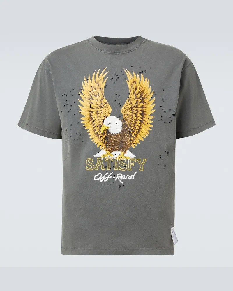 Satisfy T-shirt MothTech in cotone con stampa Grigio