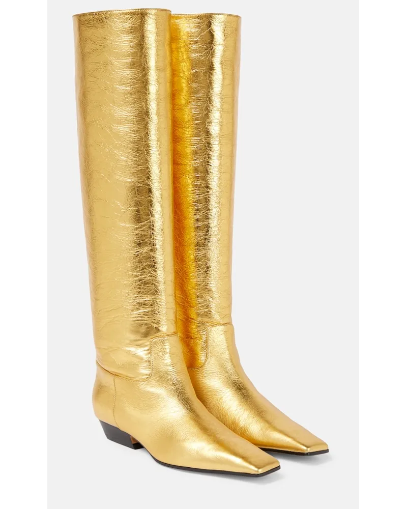 KHAITE Stivali Marfa in pelle metallizzata Oro