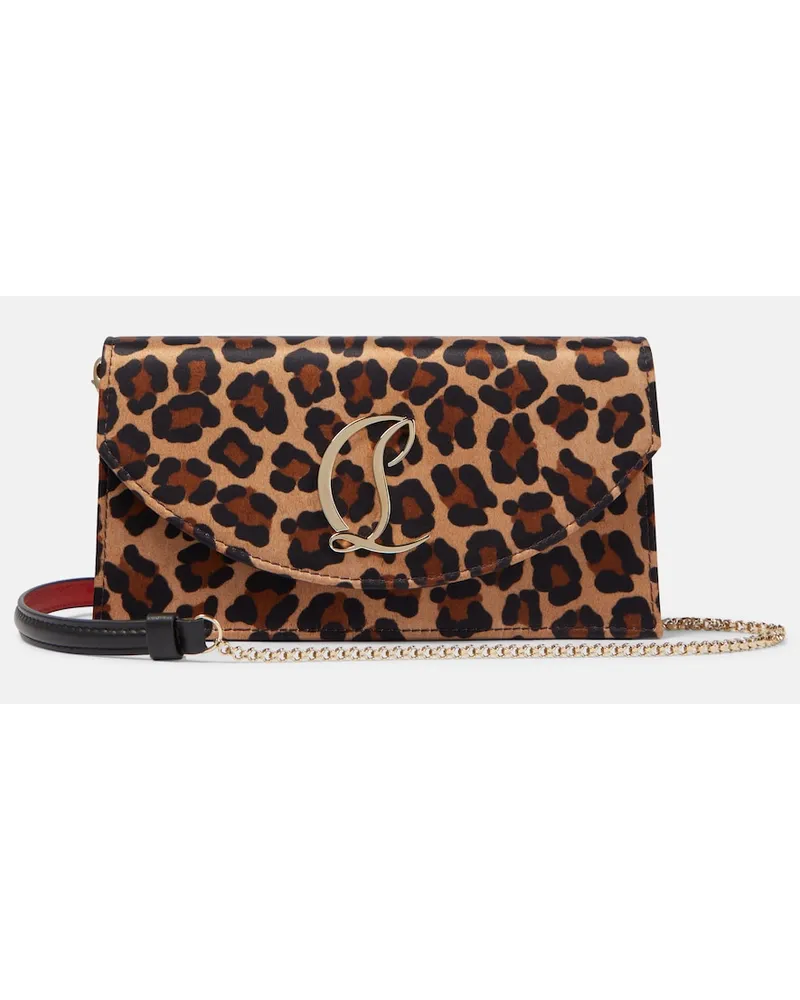 Christian Louboutin Clutch Loubi54 in raso con stampa Multicolore