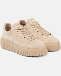 Hogan Sneakers in suede con platform Beige