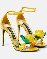 Dolce & Gabbana Sandali Keira in vernice con applicazione Giallo