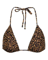 Nanushka Top bikini Caia con stampa leopardata Neutro