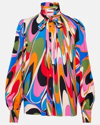 Emilio Pucci Blusa Onde con stampa e fiocco Multicolore