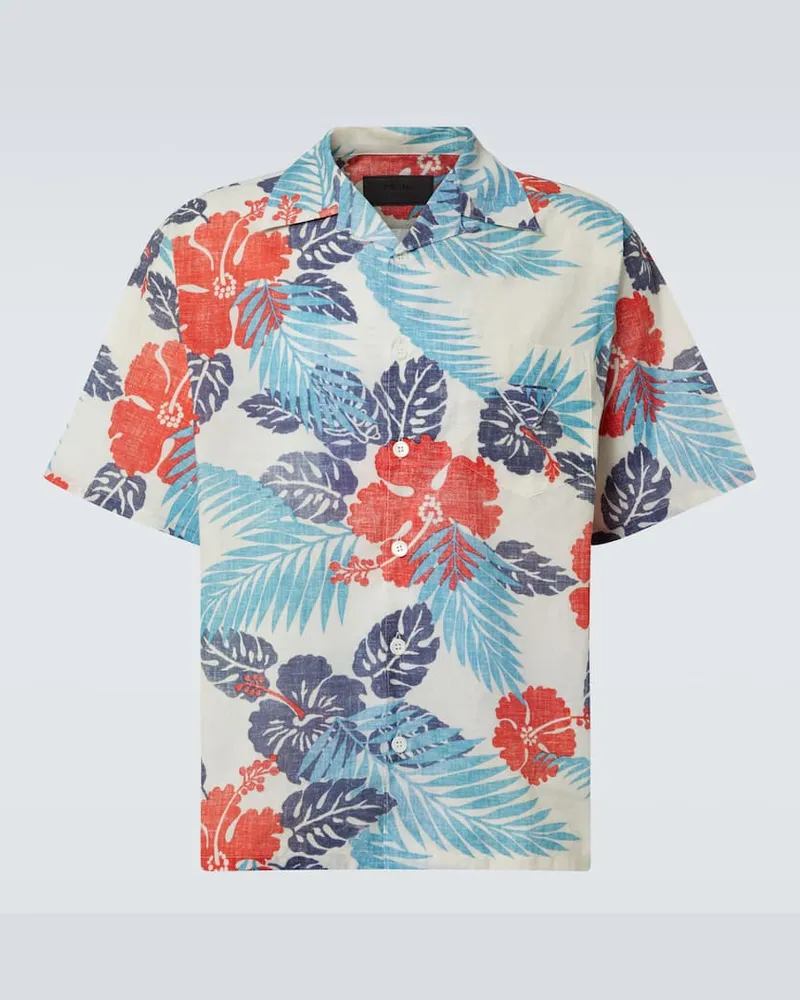 Prada Camicia bowling in cotone con stampa Multicolore
