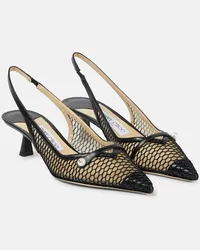 Jimmy Choo Pumps slingback Amita 45 in mesh Nero