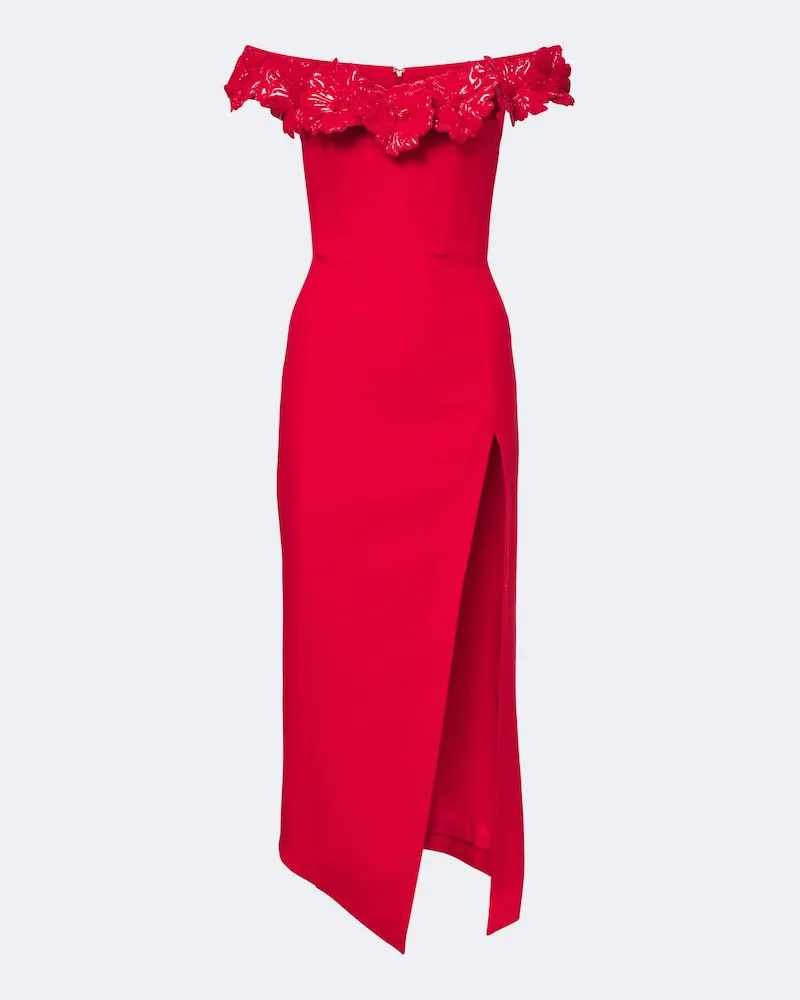 David Koma Abito bustier in misto lana Rosso