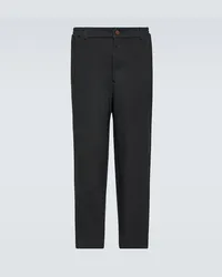 Comme des Garçons Comme des Garçons Homme Deux Pantaloni cropped a vita media Nero