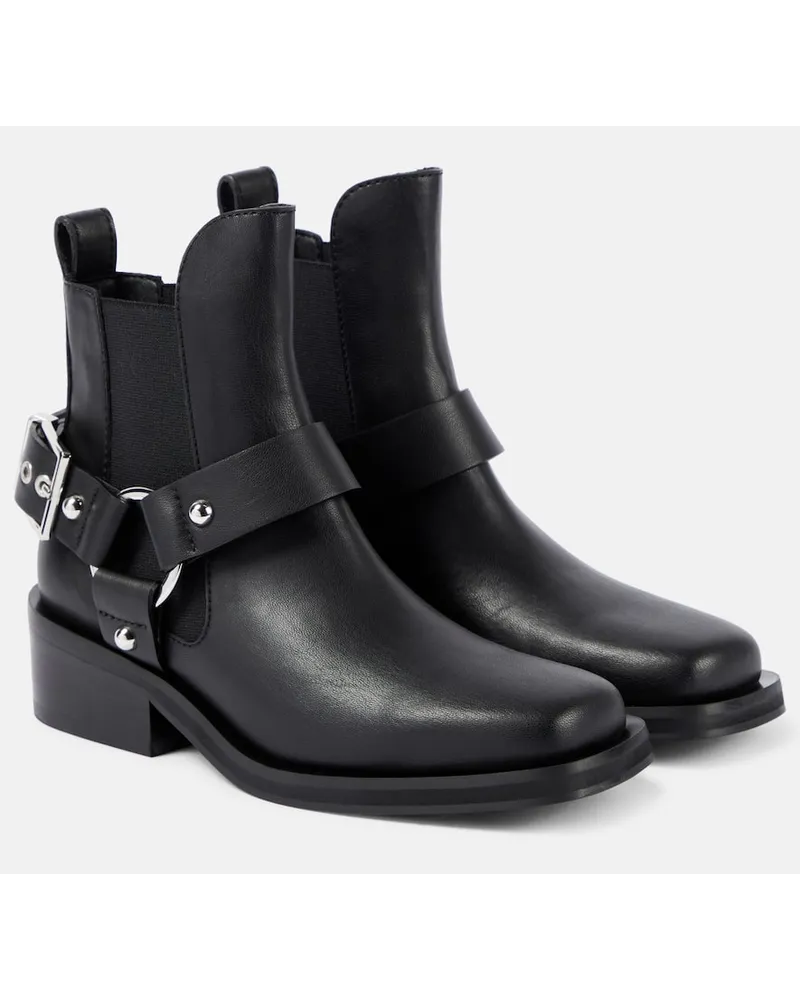 Ganni Stivaletti Chelsea in similpelle Nero