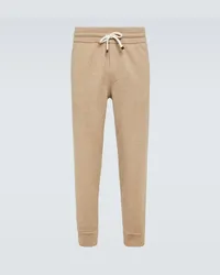 Brunello Cucinelli Pantaloni sportivi in cashmere Beige