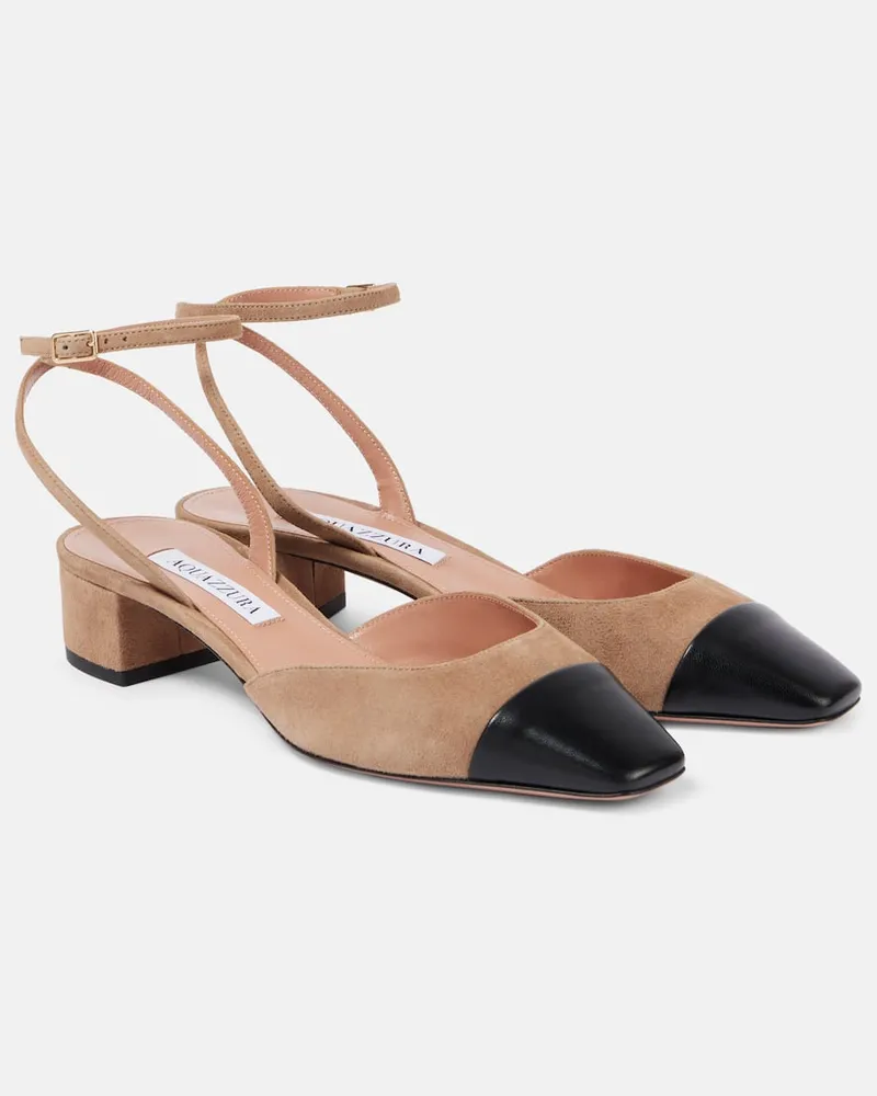 Aquazzura Pumps French Flirt 35 in suede con pelle Marrone