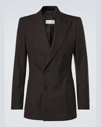 Dries van Noten Blazer doppiopetto in lana Marrone