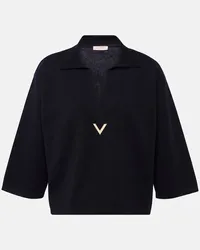 Valentino Garavani Top VGold in lana vergine Blu