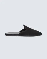 The Row Slippers Roger in suede Nero