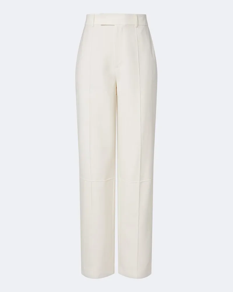 Róhe Róhe Pantaloni a gamba larga in misto lana Bianco