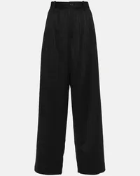 The Row Pantaloni Rufos in cashmere a gamba larga Nero