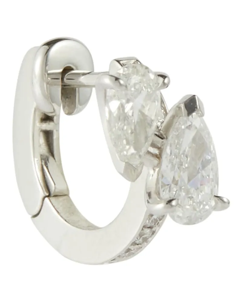 Repossi Orecchino singolo Serti Sur Vide in oro bianco 24Â kt con diamanti Argento