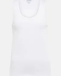 Bottega Veneta Tank top in misto cotone a coste Bianco