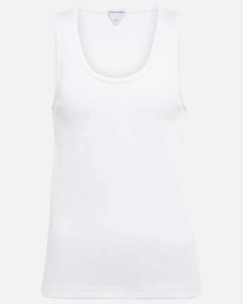 Bottega Veneta Tank top in misto cotone a coste Bianco