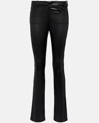 Vince Pantaloni slim in pelle Nero