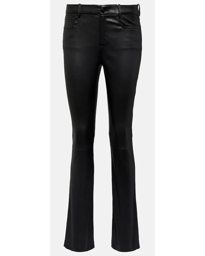 Vince Pantaloni slim in pelle Nero