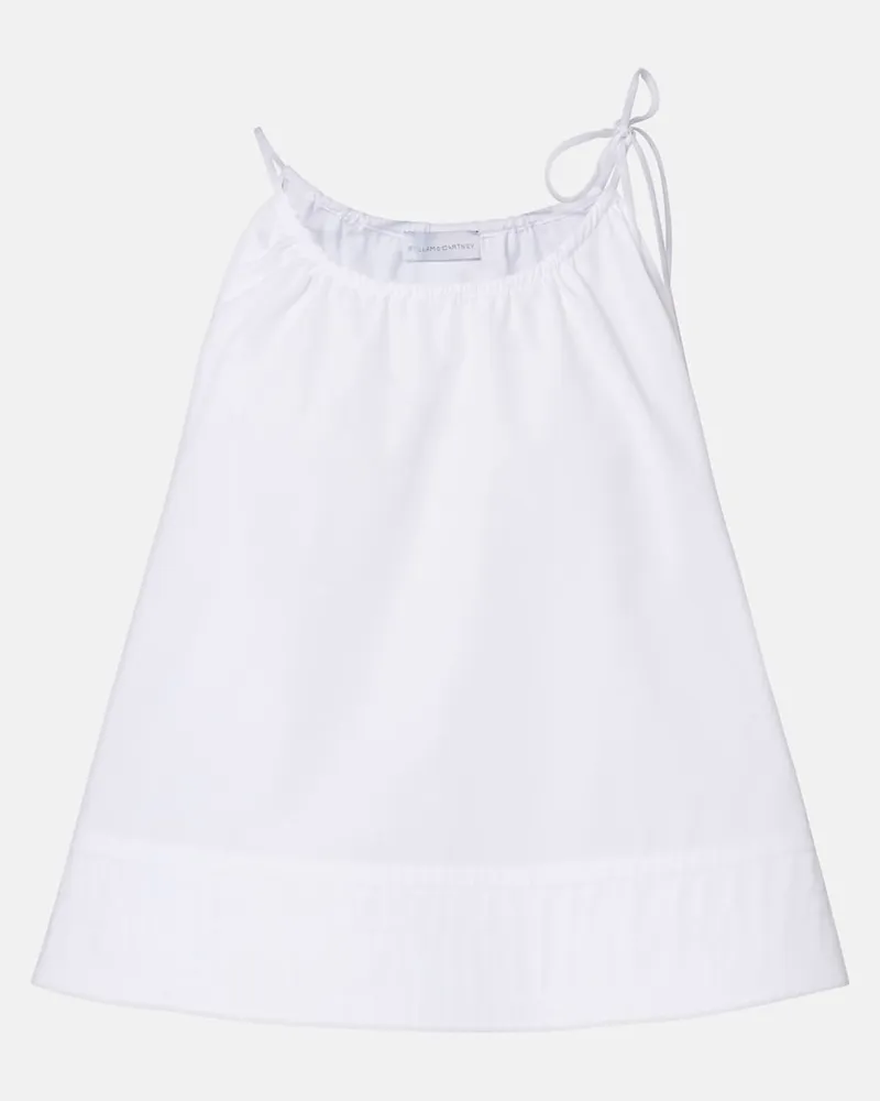 Stella McCartney Top in popeline di cotone Bianco