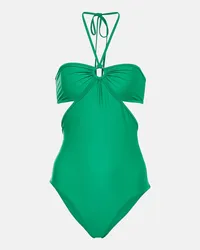 Paco Rabanne Costume intero con scollo all’americana Verde