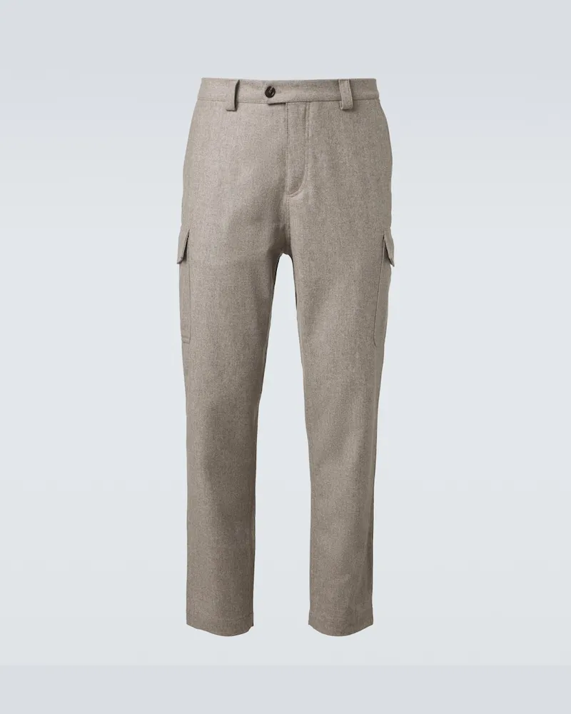 Brunello Cucinelli Pantaloni tapered in lana Beige