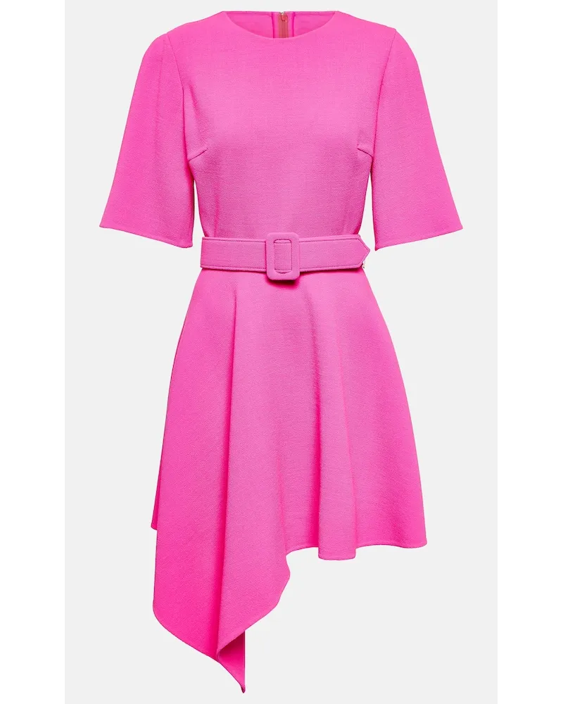 Oscar de la Renta Miniabito asimmetrico in misto lana Rosa