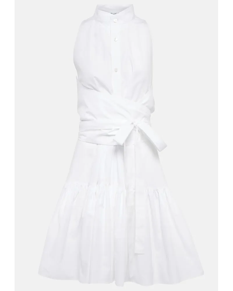 Alaïa AlaÃ¯a Miniabito in popeline di cotone Bianco