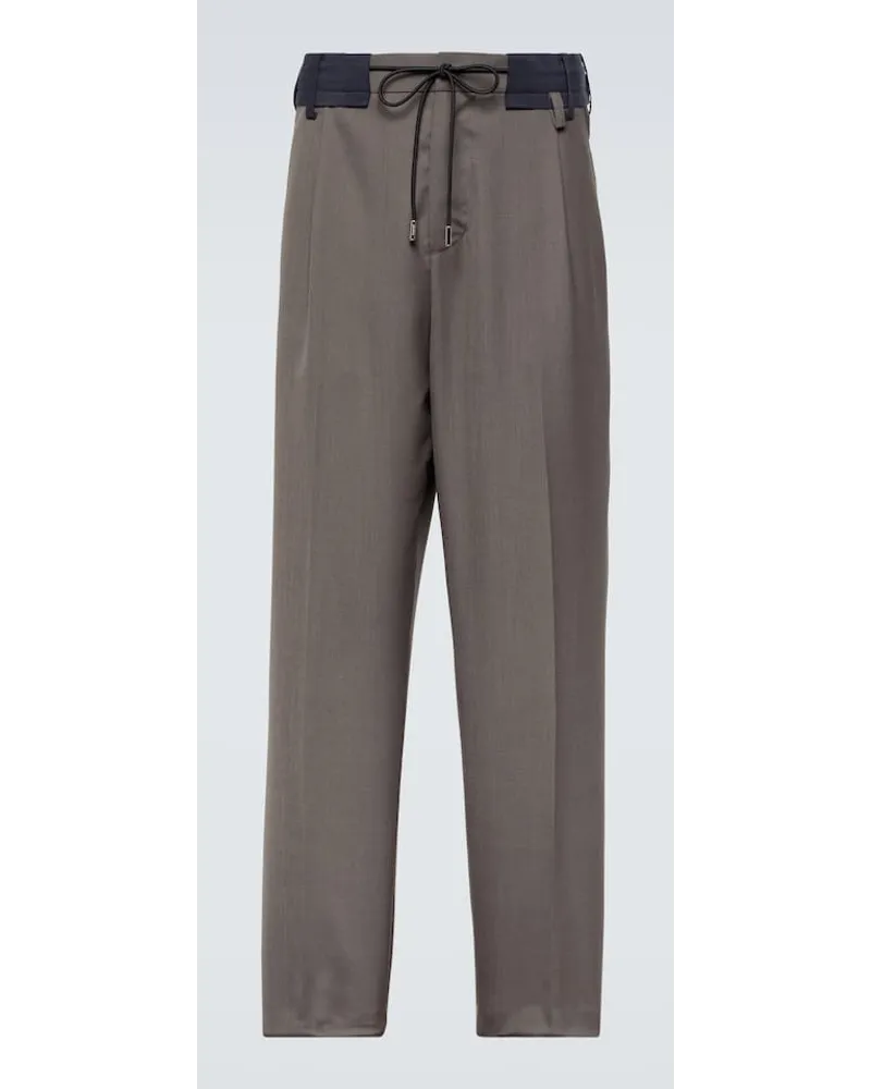 Sacai Pantaloni regular Marrone