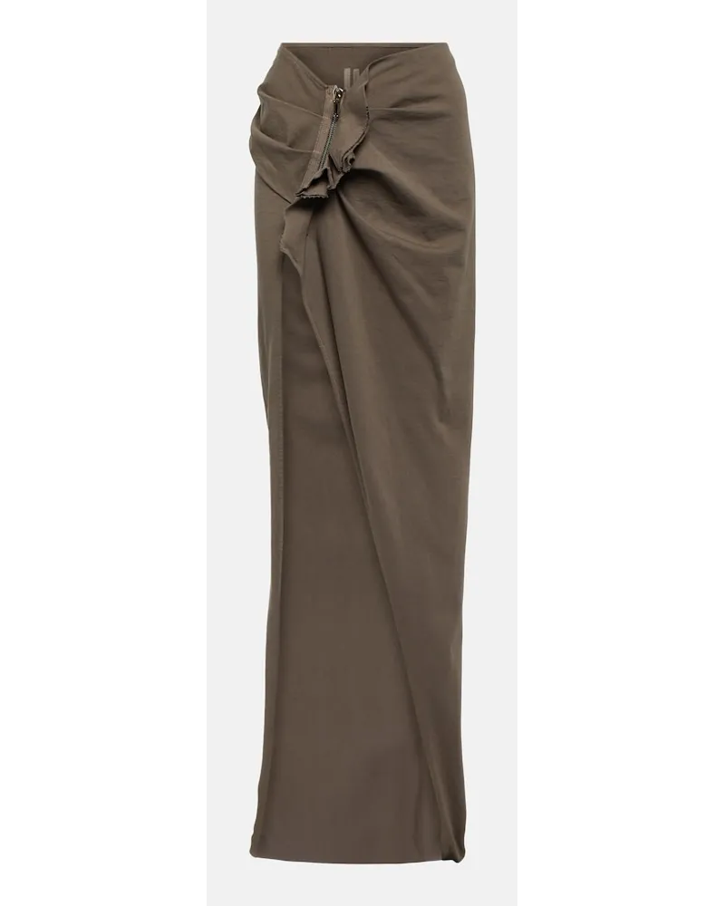 Rick Owens DRKSHDW - Gonna lunga in cotone Marrone
