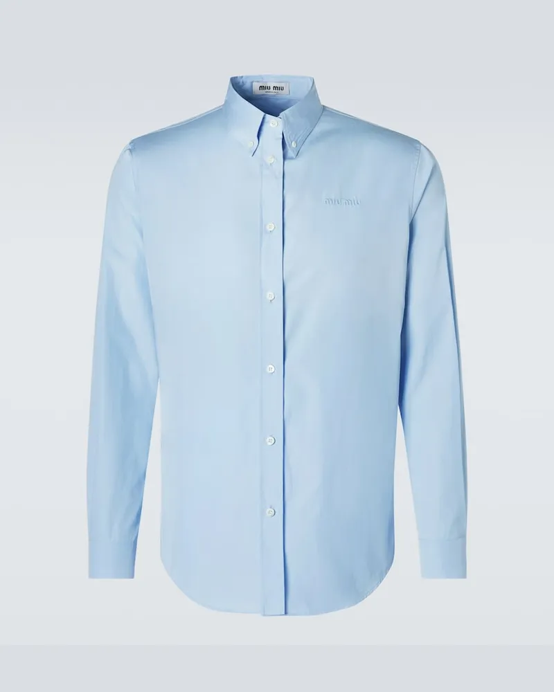 Miu Miu Camicia in popeline di cotone Blu