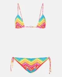 Valentino Garavani Bikini Valentino Chevron 24 con stampa Multicolore