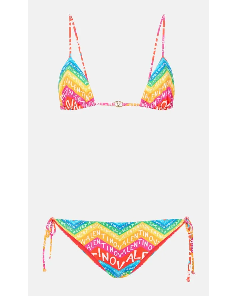 Valentino Garavani Bikini Valentino Chevron 24 con stampa Multicolore