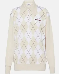 Miu Miu Polo Argyle in cashmere Beige