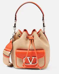 Valentino Garavani Secchiello Locò Small effetto rafia Multicolore