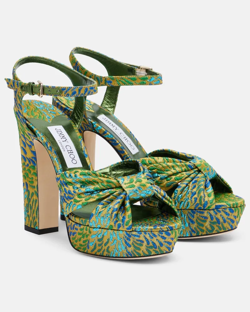 Jimmy Choo Sandali platform Heloise in broccato Multicolore