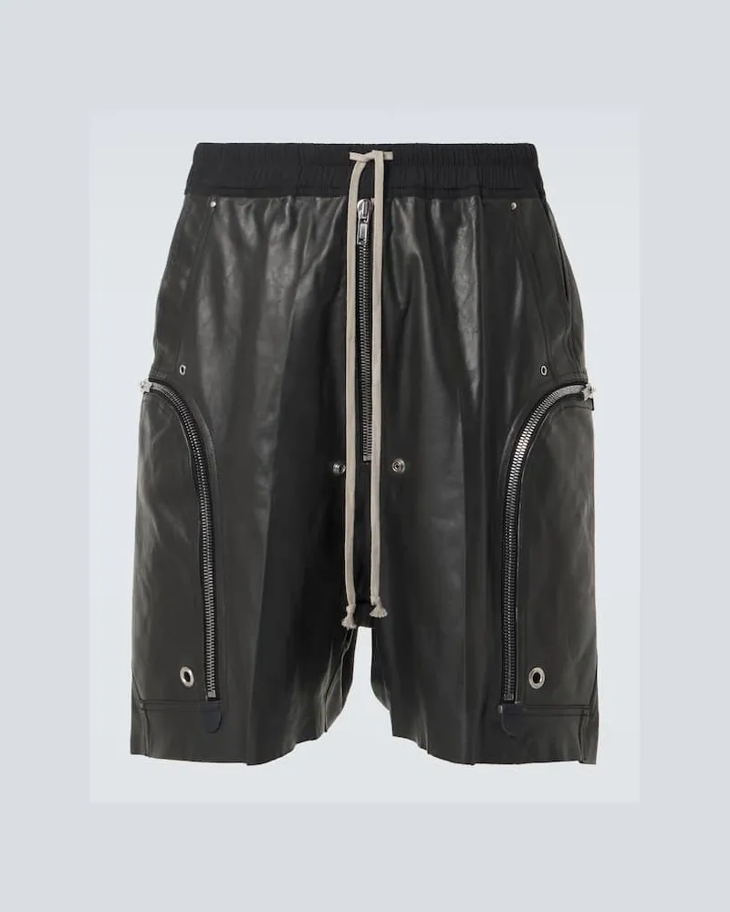Rick Owens Shorts in pelle Nero