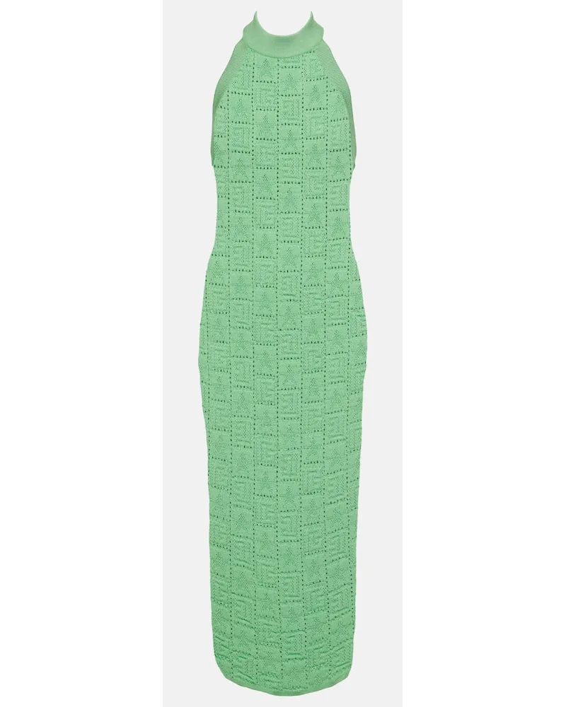 Balmain Abito midi Monogram Verde