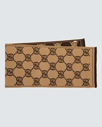 Gucci Sciarpa in lana GG jacquard Beige