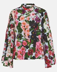 Oscar de la Renta Blusa in misto cotone con stampa Multicolore