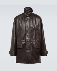 Balenciaga Parka in pelle Marrone