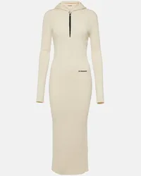 Jil Sander Abito midi in misto lana Beige