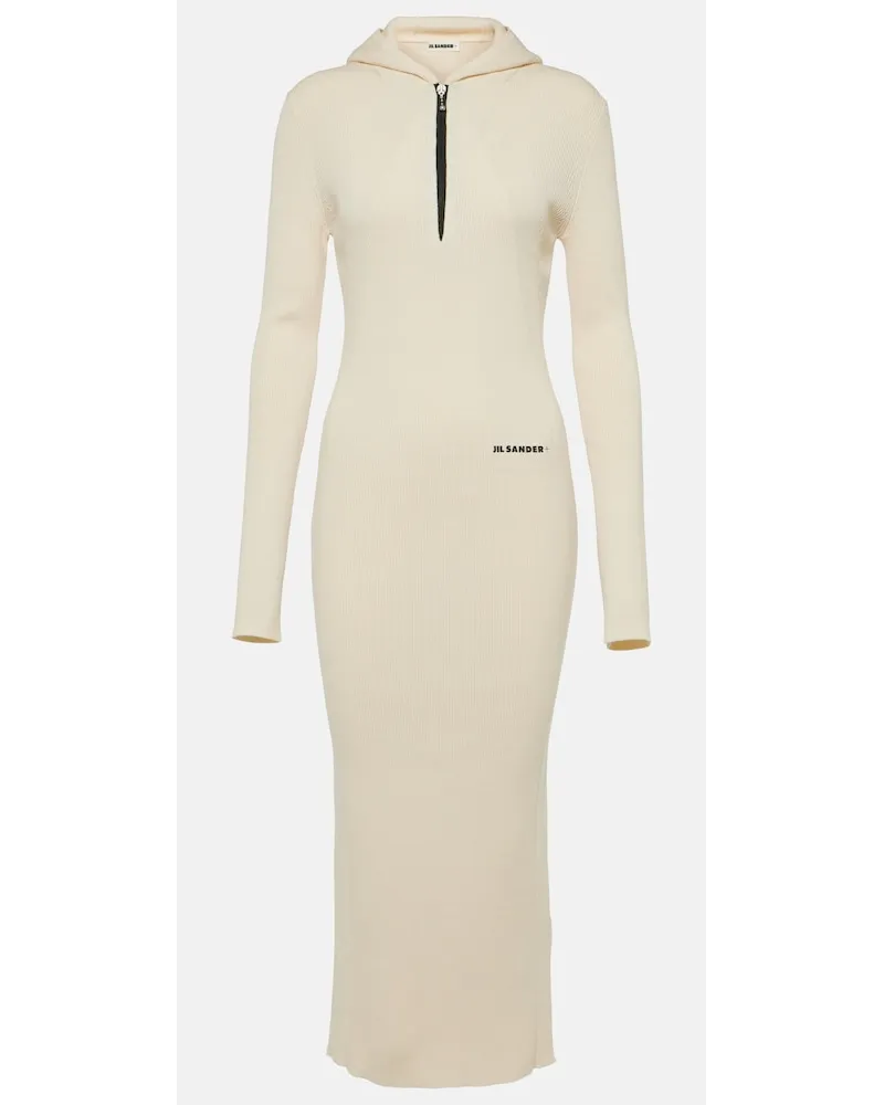 Jil Sander Abito midi in misto lana Beige