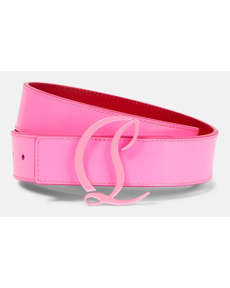 Christian Louboutin Cintura in pelle con logo Rosa
