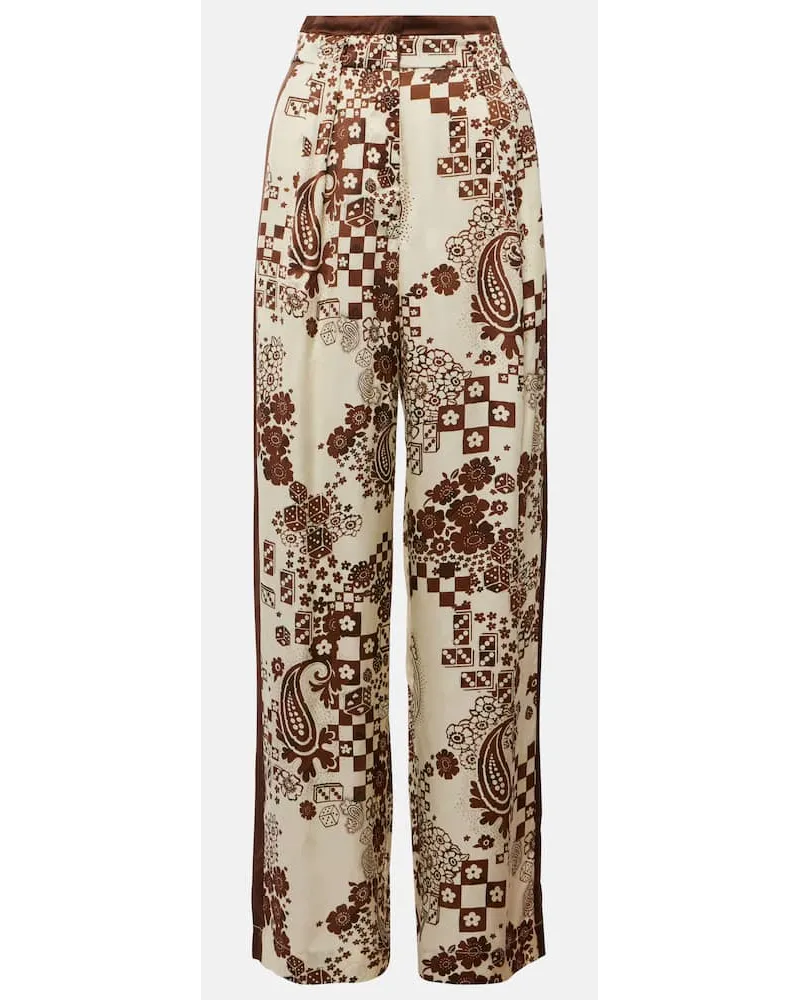 ALEMAIS AlÃ©mais Pantaloni a gamba larga e vita alta Bianco